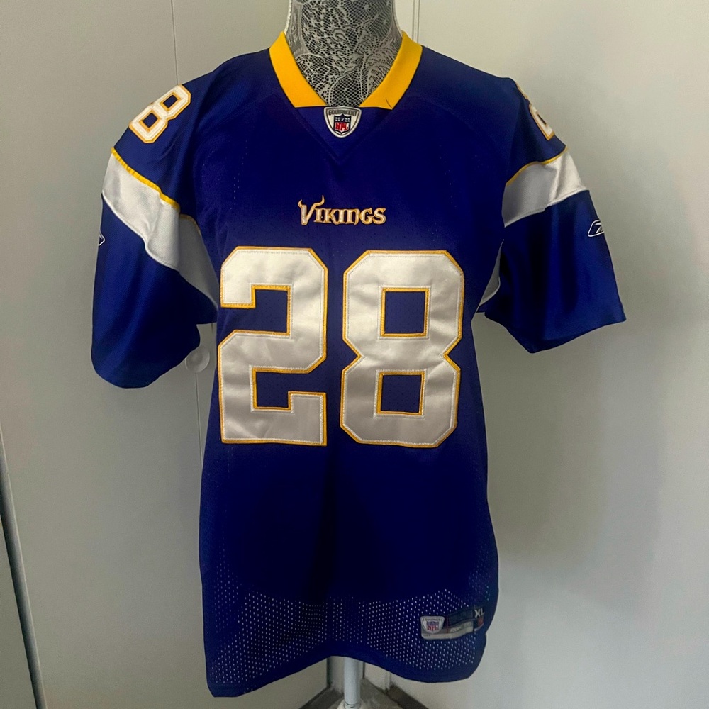 Vintage Reebok Minnesota Vikings Adrian Peterson #28 Youth XL NFL Jersey Purple
